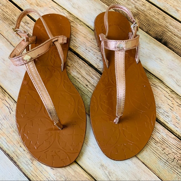 kate spade Shoes - Kate Spade bronze strap flat sandals ankle strap